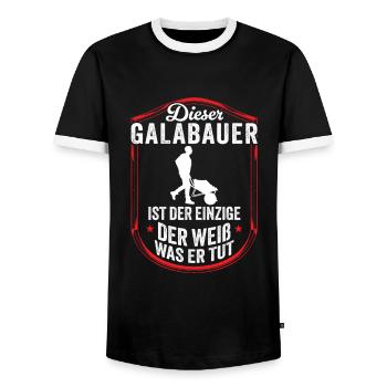 Le jardinier paysagiste sait - T-shirt contrasté Homme - noir/blanc - Devant - AI Model Female 172 light (172cm) & AI Model Male 178 light (178cm)
