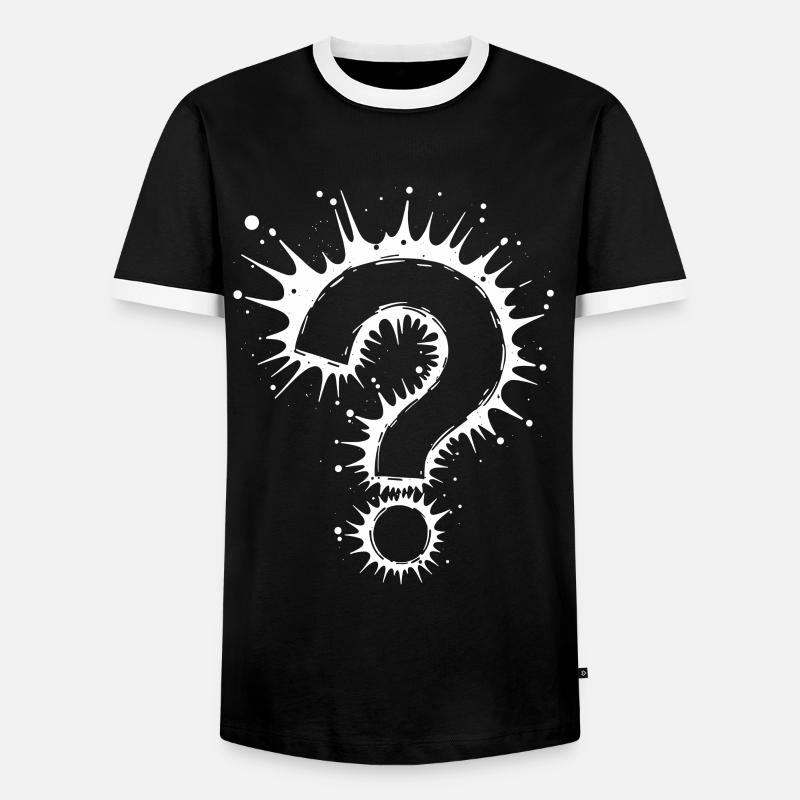 What Question Mark Splash - Men's Ringer Shirt - black/white