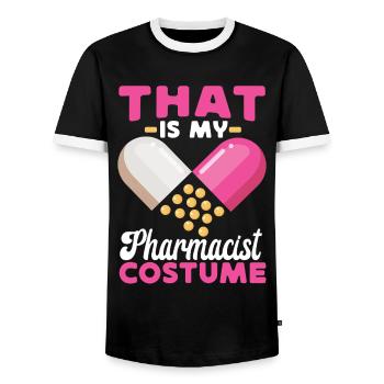 Pharmacy Tech Technician - Männer Kontrast-T-Shirt - Schwarz/Weiß - Vorne - AI Model Female 172 light (172cm) & AI Model Male 178 light (178cm)
