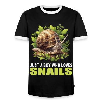 Escargots Escargot - T-shirt contrasté Homme - noir/blanc - Devant - AI Model Female 172 light (172cm) & AI Model Male 178 light (178cm)