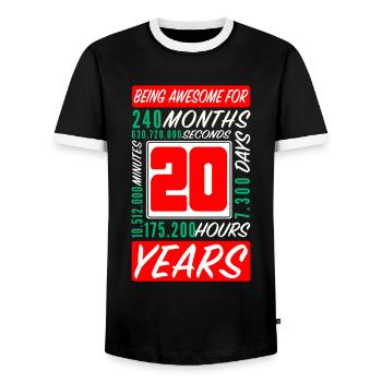 Familie 200 Jahre Geburtstag Monate Stunden - Männer Kontrast-T-Shirt - Schwarz/Weiß - Vorne - AI Model Female 172 light (172cm) & AI Model Male 178 light (178cm)