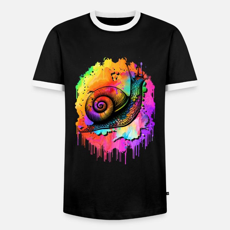 Snail - Men's Ringer Shirt - black/white