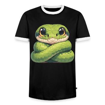 Serpents Serpent - T-shirt contrasté Homme - noir/blanc - Devant - AI Model Female 172 light (172cm) & AI Model Male 178 light (178cm)