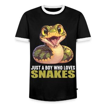 Serpents Serpent - T-shirt contrasté Homme - noir/blanc - Devant - AI Model Female 172 light (172cm) & AI Model Male 178 light (178cm)