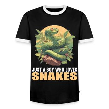 Serpents Serpent - T-shirt contrasté Homme - noir/blanc - Devant - AI Model Female 172 light (172cm) & AI Model Male 178 light (178cm)