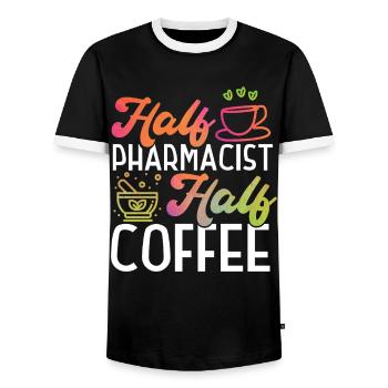 Pharmacy Tech Technician - Männer Kontrast-T-Shirt - Schwarz/Weiß - Vorne - AI Model Female 172 light (172cm) & AI Model Male 178 light (178cm)