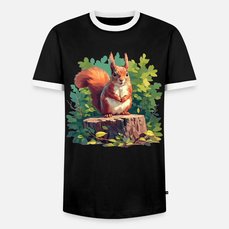 Squirrel - Men's Ringer Shirt - black/white