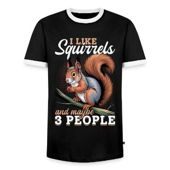 Squirrel funny Animal - Männer Kontrast-T-Shirt - Schwarz/Weiß - Vorne - AI Model Female 172 light (172cm) & AI Model Male 178 light (178cm)