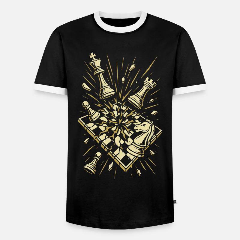 Chess Explosion Masterpiece - Men's Ringer Shirt - black/white