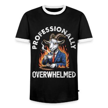 Undiagnosed, but something - Men's Ringer Shirt - black/white - Front - AI Model Female 172 light (172cm) & AI Model Male 178 light (178cm)