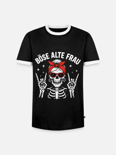 Böse alte Frau - Männer Kontrast-T-Shirt - Schwarz/Weiß