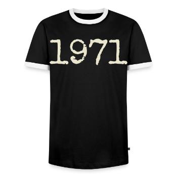 Geburtstagsgeschenk 1971 – Großartig seit 1971 - Männer Kontrast-T-Shirt - Schwarz/Weiß - Vorne - AI Model Female 172 light (172cm) & AI Model Male 178 light (178cm)