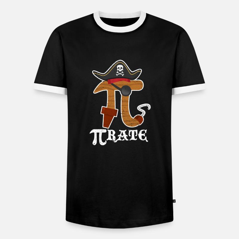 Pi Pirate Math Math Nerd Geek Gift - T-shirt contrasté Homme - noir/blanc