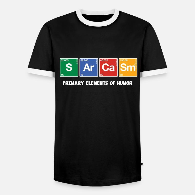 sarcasm - Men's Ringer Shirt - black/white