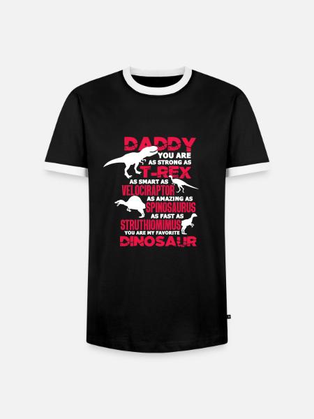 Vater Dinosaurier - Männer Kontrast-T-Shirt - Schwarz/Weiß
