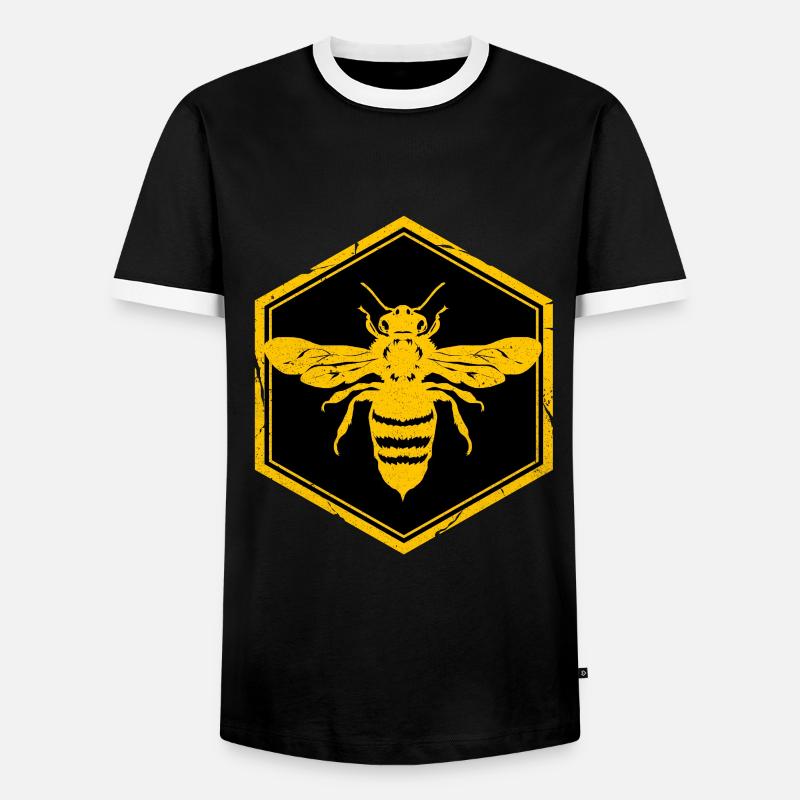Bee - Men's Ringer Shirt - black/white