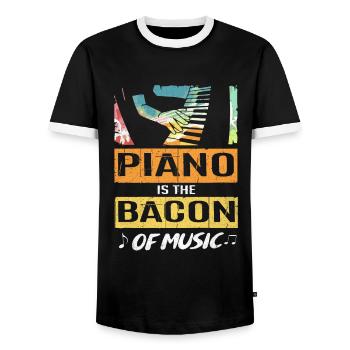 Piano - Männer Kontrast-T-Shirt - Schwarz/Weiß - Vorne - AI Model Female 172 light (172cm) & AI Model Male 178 light (178cm)