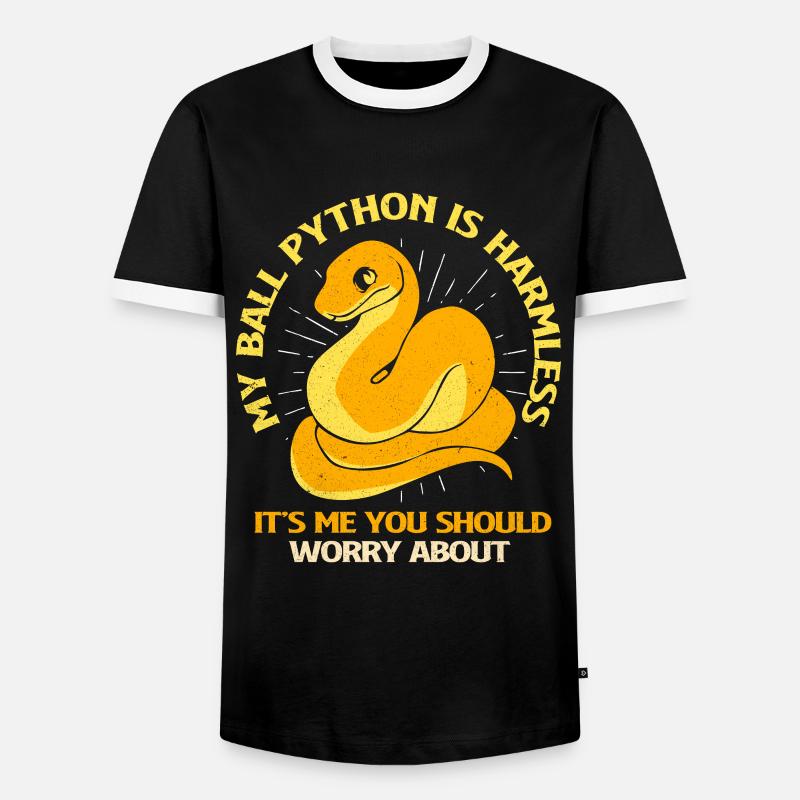 Python - Männer Kontrast-T-Shirt - Schwarz/Weiß