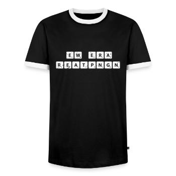 Schwangerschaft Schwanger Baby Babybauch Geschenk - Männer Kontrast-T-Shirt - Schwarz/Weiß - Vorne - AI Model Female 172 light (172cm) & AI Model Male 178 light (178cm)