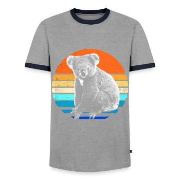 Koala - Männer Kontrast-T-Shirt - Grau/Navy  - Vorne - AI Model Female 172 light (172cm) & AI Model Male 178 light (178cm)