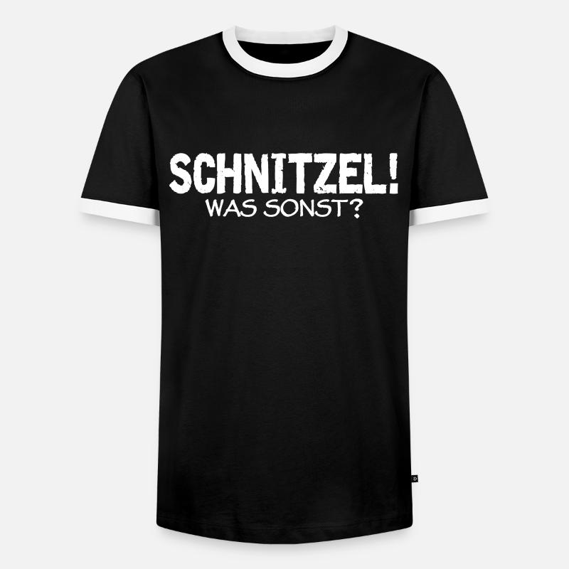 Schnitzel! What else? - Men's Ringer Shirt - black/white