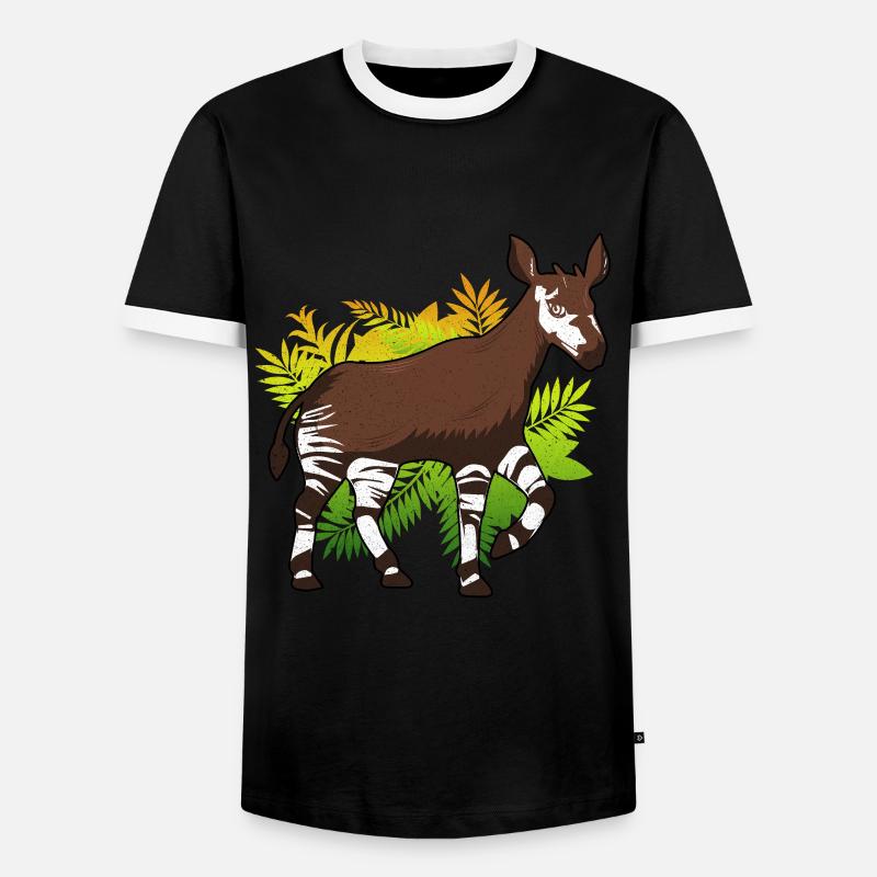 Okapi - Männer Kontrast-T-Shirt - Schwarz/Weiß