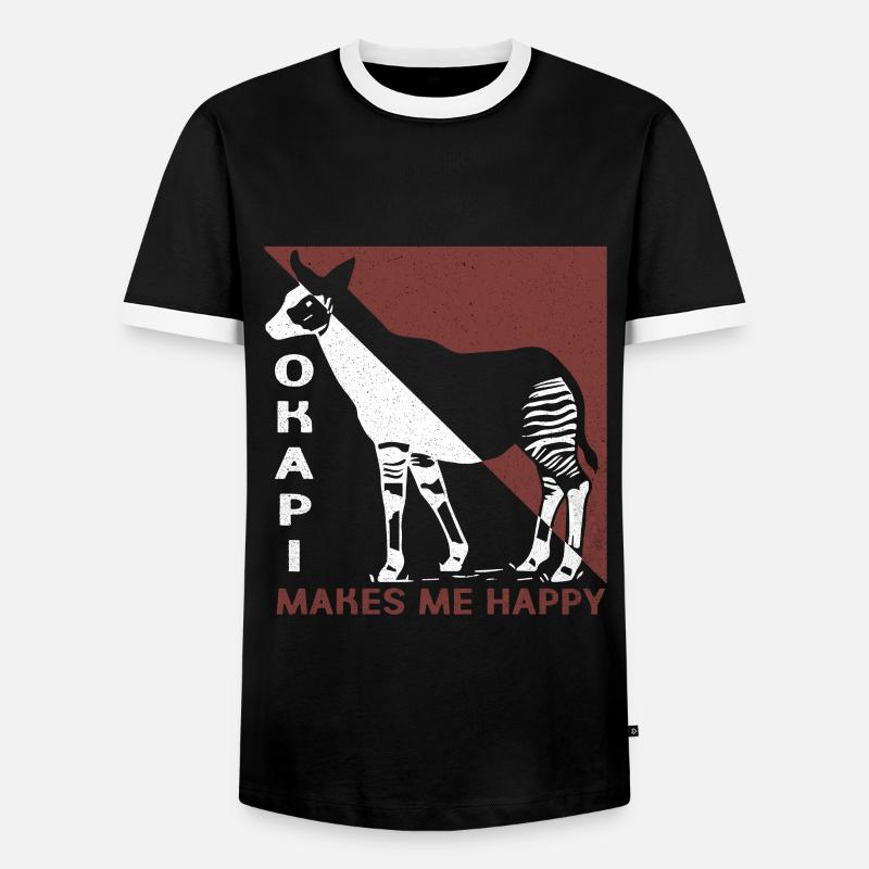 Okapi - Männer Kontrast-T-Shirt - Schwarz/Weiß