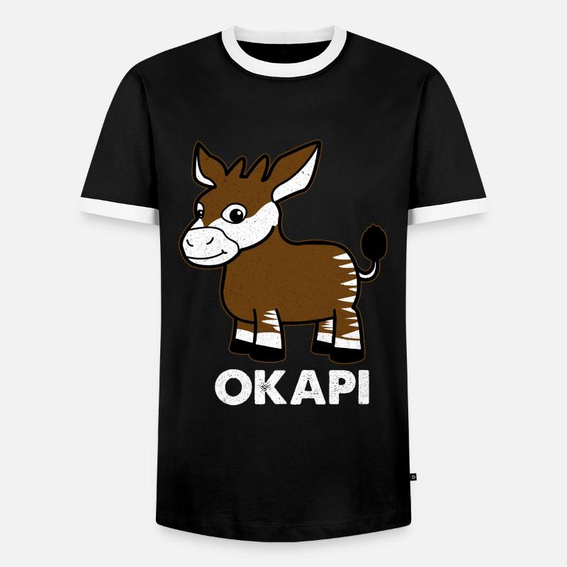 Okapi - Männer Kontrast-T-Shirt - Schwarz/Weiß