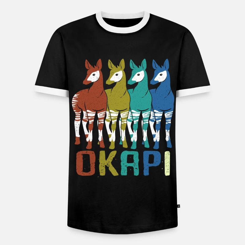 Okapi - Männer Kontrast-T-Shirt - Schwarz/Weiß