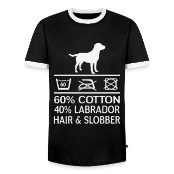 Hundehaare Labrador Witzig Lustig Hundebesitzer - Männer Kontrast-T-Shirt - Schwarz/Weiß - Vorne - AI Model Female 172 light (172cm) & AI Model Male 178 light (178cm)