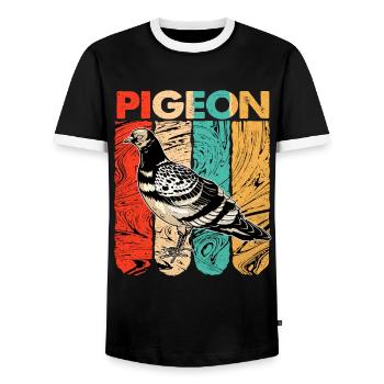 Dove - Men's Ringer Shirt - black/white - Front - AI Model Female 172 light (172cm) & AI Model Male 178 light (178cm)