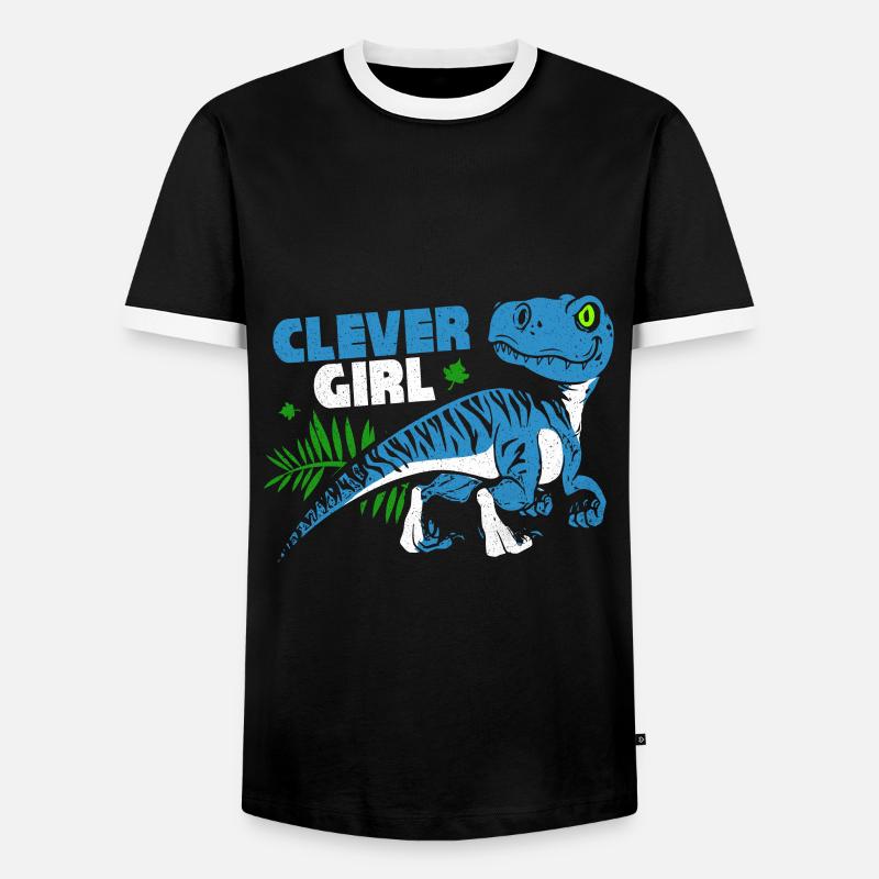 Velociraptor - Men's Ringer Shirt - black/white