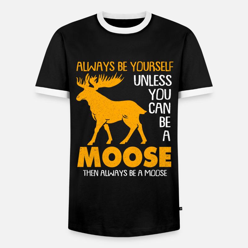 Elch - Männer Kontrast-T-Shirt - Schwarz/Weiß