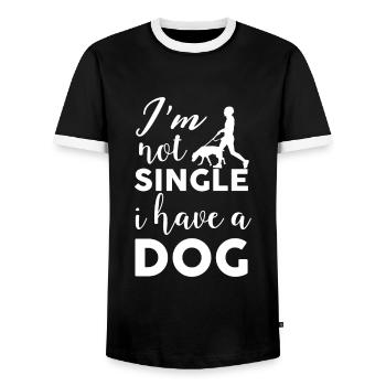 Single Hundebesitzer Hundeliebe Hunde Sprüche Hund - Männer Kontrast-T-Shirt - Schwarz/Weiß - Vorne - AI Model Female 172 light (172cm) & AI Model Male 178 light (178cm)
