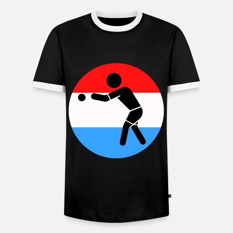 Pétanque - Men's Ringer Shirt - black/white