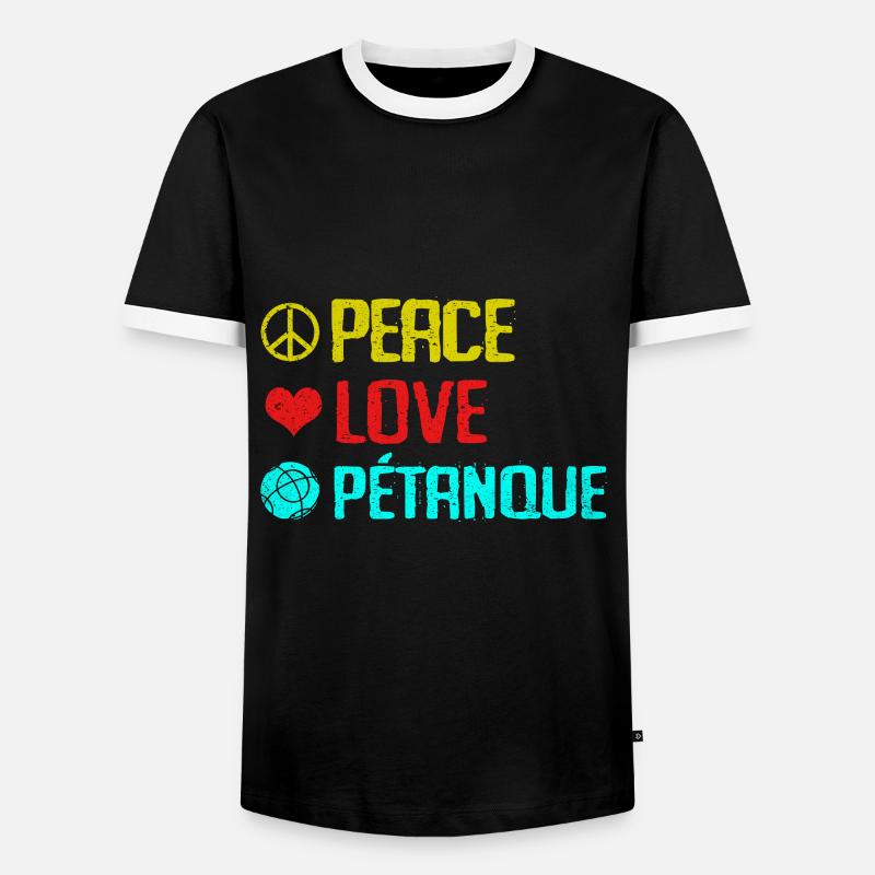 Pétanque - Men's Ringer Shirt - black/white