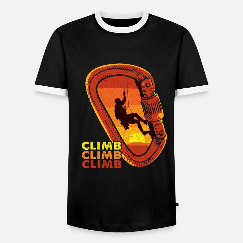 Klettern - Männer Kontrast-T-Shirt - Schwarz/Weiß