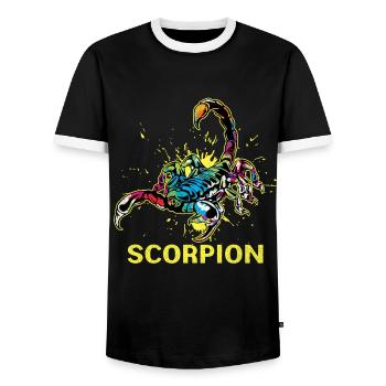 Scorpion - Men's Ringer Shirt - black/white - Front - AI Model Female 172 light (172cm) & AI Model Male 178 light (178cm)
