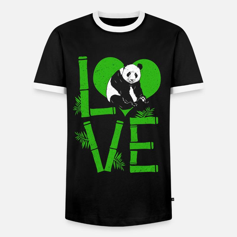 Panda - Men's Ringer Shirt - black/white