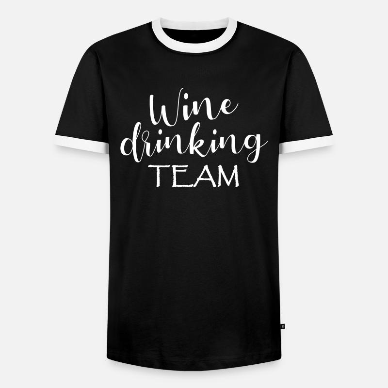 Wine drinking Team - Männer Kontrast-T-Shirt - Schwarz/Weiß