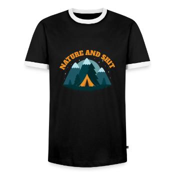 nature and shit - Männer Kontrast-T-Shirt - Schwarz/Weiß - Vorne - AI Model Female 172 light (172cm) & AI Model Male 178 light (178cm)