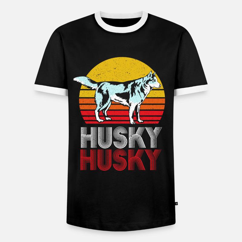 Husky - Männer Kontrast-T-Shirt - Schwarz/Weiß