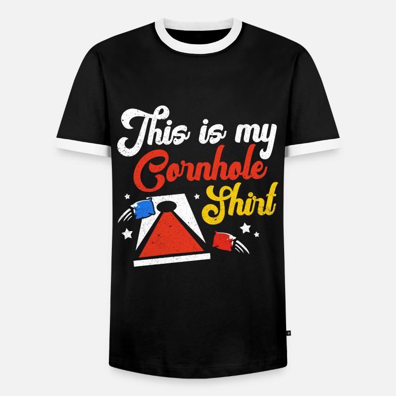 Cornhole - Männer Kontrast-T-Shirt - Schwarz/Weiß