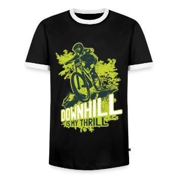 Downhill gift - Men's Ringer Shirt - black/white - Front - AI Model Female 172 light (172cm) & AI Model Male 178 light (178cm)