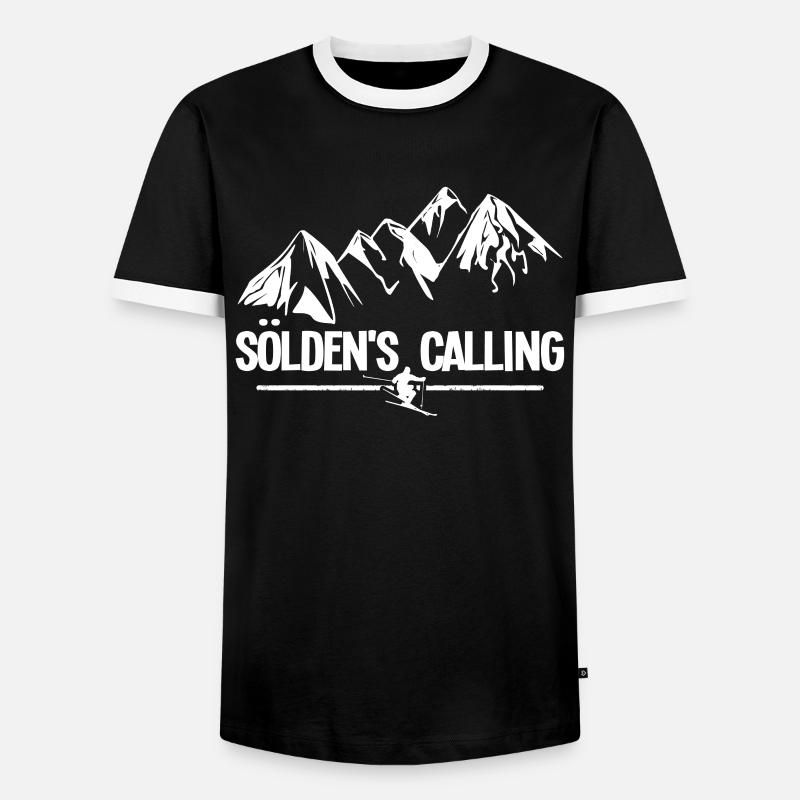 Sölden is Calling - Männer Kontrast-T-Shirt - Schwarz/Weiß