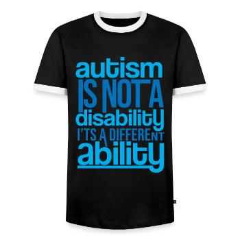 Autismus - Männer Kontrast-T-Shirt - Schwarz/Weiß - Vorne - AI Model Female 172 light (172cm) & AI Model Male 178 light (178cm)