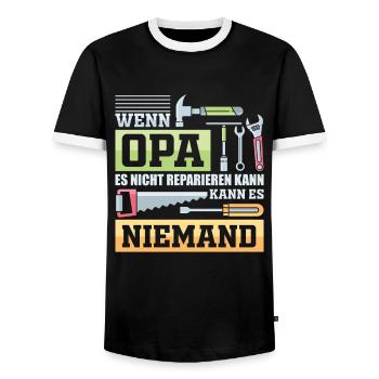 Opa Handwerker König Geschenk - Männer Kontrast-T-Shirt - Schwarz/Weiß - Vorne - AI Model Female 172 light (172cm) & AI Model Male 178 light (178cm)