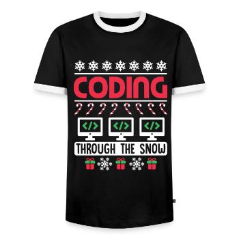 Programmierer Weihnachten Christmas Geschenk - Männer Kontrast-T-Shirt - Schwarz/Weiß - Vorne - AI Model Female 172 light (172cm) & AI Model Male 178 light (178cm)