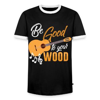 Musique Guitare Guitariste - T-shirt contrasté Homme - noir/blanc - Devant - AI Model Female 172 light (172cm) & AI Model Male 178 light (178cm)