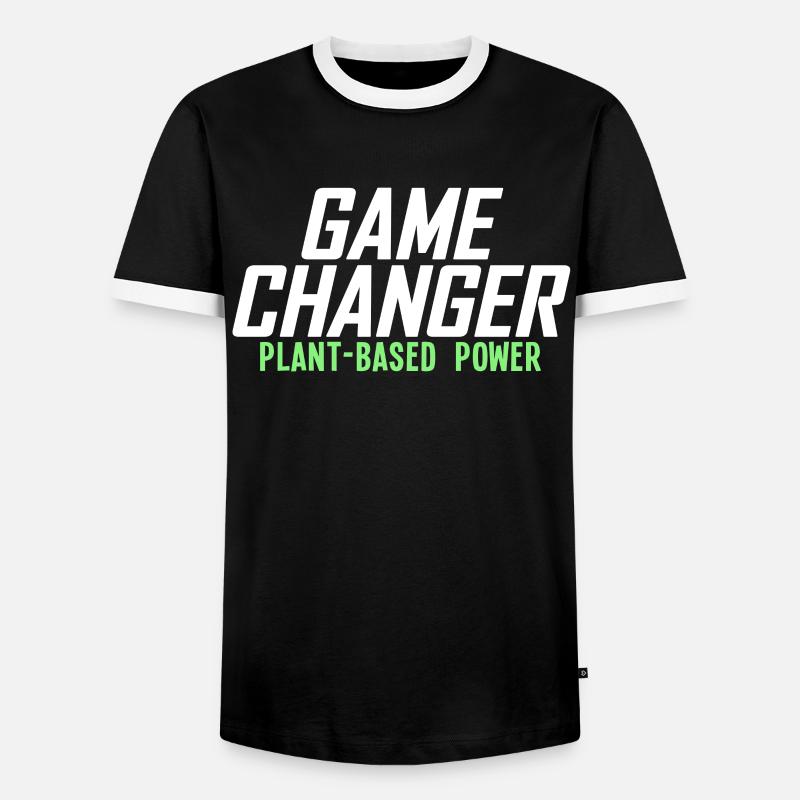 Game Changer Plant Based Power - Men's Ringer Shirt - black/white